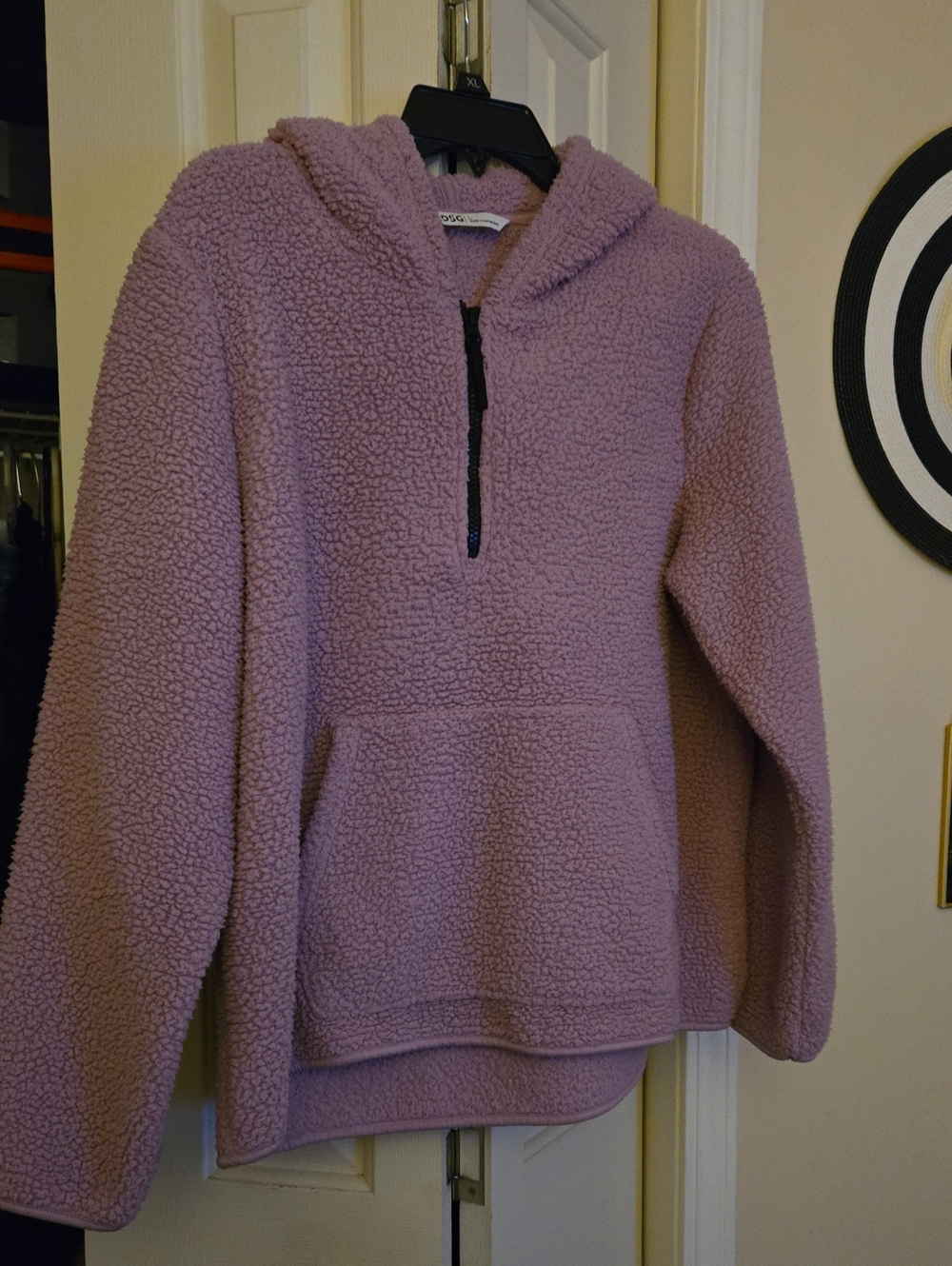 DSG Plush Teddy Fleece Hoodie in Dusty Lavender